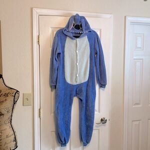 Stitch costume fuzzy onesie pajamas women’s S, fits also XS, Halloween winter